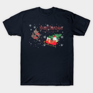 Cool Santa Cat - Happy Christmas and a happy new year! - Available in stickers, clothing, etc T-Shirt